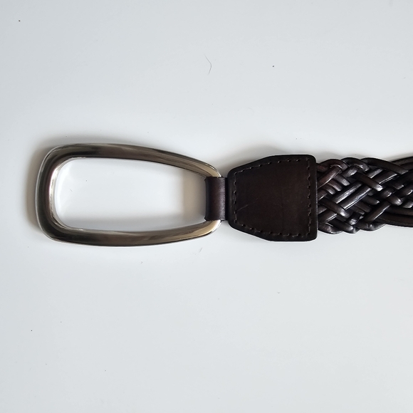 Coldwater Creek Leather Weave Drop Waist Hung Belt - Picture 6 of 7